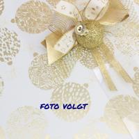 Bonbon doosjes - Chocolade doosje - Goud glans KUBUS banderol Kerstbal - 24 stuks