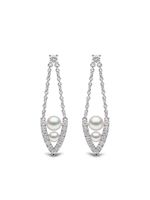 Yoko London boucles d'oreilles Sleek en or blanc 18ct ornées de perles et de diamants - Argent