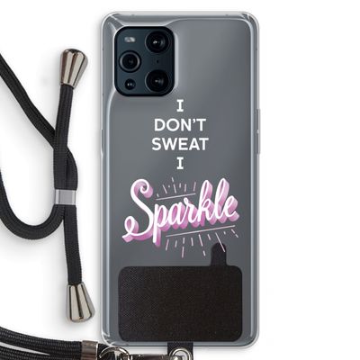Sparkle quote: Oppo Find X3 Transparant Hoesje met koord