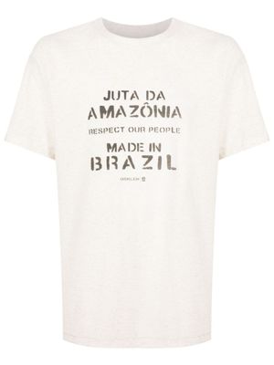 Osklen t-shirt à slogan imprimé - Tons neutres