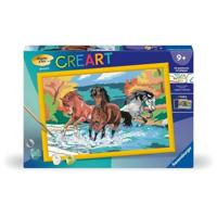 CreArt Kids 31x21cm Mandria di cavalli, Kit di pittura con i numeri, Numero d'arte, Età 9+, 25846, Ravensburger