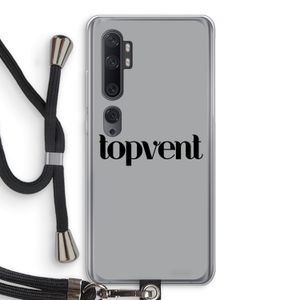 Topvent Grijs Zwart: Xiaomi Mi Note 10 Transparant Hoesje met koord