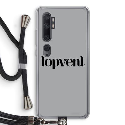 Topvent Grijs Zwart: Xiaomi Mi Note 10 Transparant Hoesje met koord