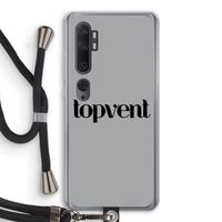 Topvent Grijs Zwart: Xiaomi Mi Note 10 Transparant Hoesje met koord