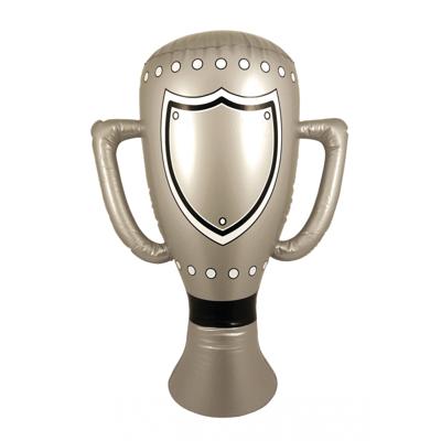 Opblaasbare winnaars trofee - 60 cm - zilver - Feestartikelen voor supporters - bokaal
