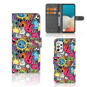 Samsung Galaxy A73 5G Wallet Case met Pasjes Punk Rock