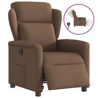 Fauteuil verstelbaar elektrisch stof bruin