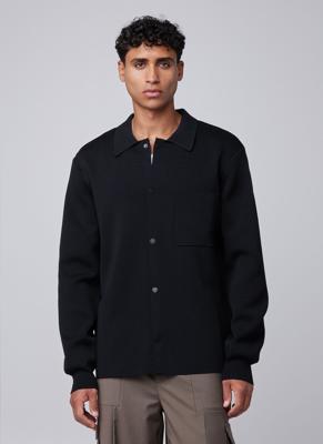 Off The Pitch Flat Knit Tailored Overshirt Heren Zwart - Maat M - Kleur: Zwart | Soccerfanshop