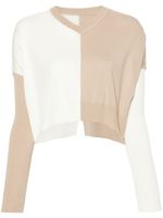 MM6 Maison Margiela pull crop à design colour block - Blanc