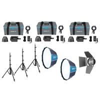 Nanlite Forza 150 LED triple kit (w/ light stand, fresnel and softbox)