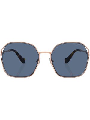 Miu Miu Eyewear lunettes de soleil à monture oversize - Or