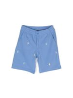 POLO RALPH LAUREN KIDS short à motif Polo Pony brodé - Bleu