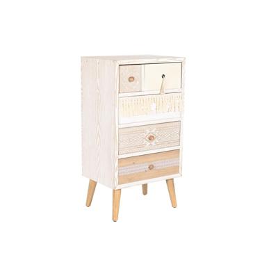 Ladekast DKD Home Decor Spar Natuurlijk Katoen Wit (48 x 35 x 89 cm)