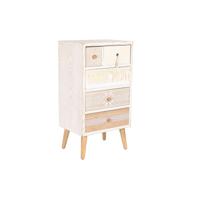 Ladekast DKD Home Decor Spar Natuurlijk Katoen Wit (48 x 35 x 89 cm)