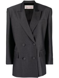 Valentino Garavani blazer croisé en laine mélangée - Gris