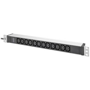 Digitus DN-95426 19 inch Stekkerdoos voor patchkast 1 HE Apparaatcontactdoos C13 10A Geschikt voor kastdiepte: vanaf 300 mm Aluminium, Aluminium (geëloxeerd),