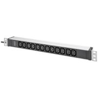 Digitus DN-95426 19 inch Stekkerdoos voor patchkast 1 HE Apparaatcontactdoos C13 10A Geschikt voor kastdiepte: vanaf 300 mm Aluminium, Aluminium (geëloxeerd),