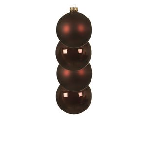 4x stuks glazen kerstballen mahonie bruin 10 cm mat/glans