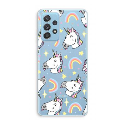 Rainbow Unicorn: Samsung Galaxy A73 Transparant Hoesje