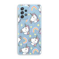 Rainbow Unicorn: Samsung Galaxy A73 Transparant Hoesje