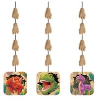 Dinosaurus feest thema hangdecoraties 3x stuks - thumbnail