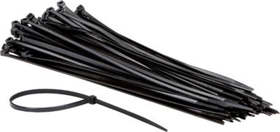 100 Tiewraps / kabelbinders 4,8x300mm zwart nylon
