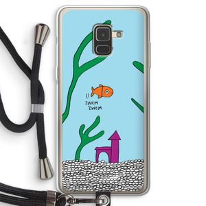 Aquarium: Samsung Galaxy A8 (2018) Transparant Hoesje met koord