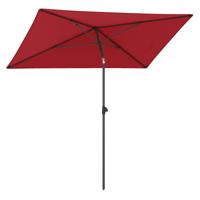 Zonnescherm Balkon 210 x 140 cm Balkonparasol Rechthoekig Tuinparasol aan Beide Zijden 30° Kantelbaar-Wijnrood