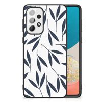 Samsung Galaxy A73 Bloemen Hoesje Leaves Blue