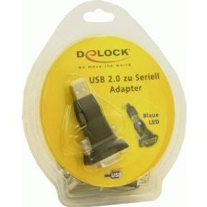 DeLOCK USB 2.0 to Serial Adapter seriële kabel Zwart USB A RS-232