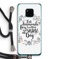 Diamonds: Huawei Mate 20 Pro Transparant Hoesje met koord