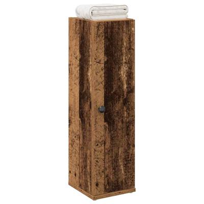Badkamerkast met rolhouder 20,5x22x72 cm oud houtkleurig
