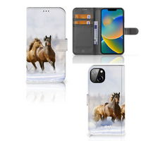 iPhone 14 Plus Telefoonhoesje met Pasjes Paarden