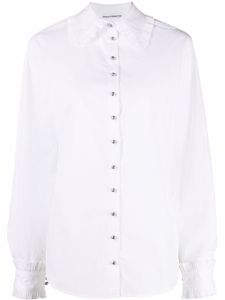 Rabanne chemise volantée à col pointu - Blanc