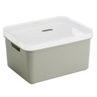 Sunware opbergbox - 32 liter - lichtgroen - kunststof - transparante deksel - 45 x 35 x 24 cm