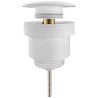 Clickwaste Afvoerplug Mat Wit Messing - Luxe en Duurzaam Design
