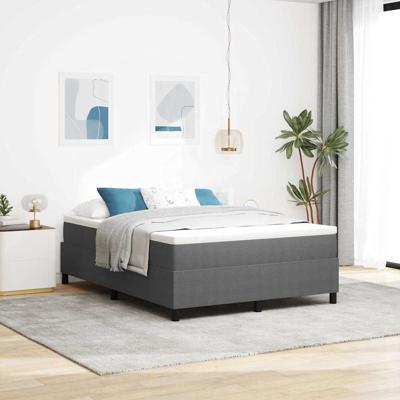 Boxspring bed Lichtgrijs 140 x 190 cm Katoenen stof
