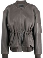 David Koma veste bomber en cuir - Gris