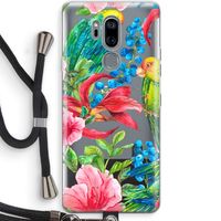 Papegaaien: LG G7 Thinq Transparant Hoesje met koord Papegaaien: LG G7 Thinq Transparant Hoesje met koord