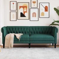 Driezitsbank Chesterfield-stijl stof donkergroen Driezitsbank Chesterfield-stijl stof donkergroen