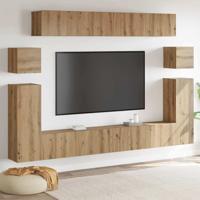 Tv-meubelset 8 pcs Ambachtelijk eiken Medium Bewerkt hout