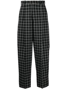 Marni pantalon ample à carreaux - Noir