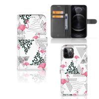 Apple iPhone 12 Pro Max | Telefoonhoesje | Met pasjeshouder | Flamingo Triangle