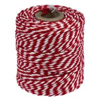Quantore Touw katoen 45meter 50gr rood/wit