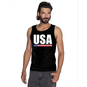 Amerika supporter mouwloos shirt/ tanktop zwart heren 2XL  -