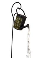 Gieter solar led 23,5x10x15 cm op stick zwart - Annas collection