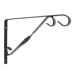 Muurhaak / plantenhaak voor hanging basket van verzinkt staal zwart 30 cm   -