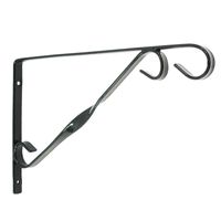 Muurhaak / plantenhaak voor hanging basket van verzinkt staal zwart 30 cm   - - thumbnail