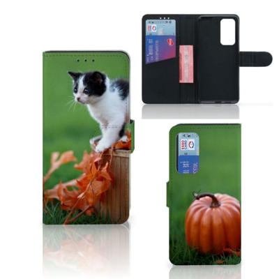Huawei P40 | Telefoonhoesje | Met pasjeshouder | Kitten