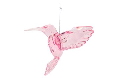 Ornament pvc kolibri h7 cm glitter/roze - Kurt s adler